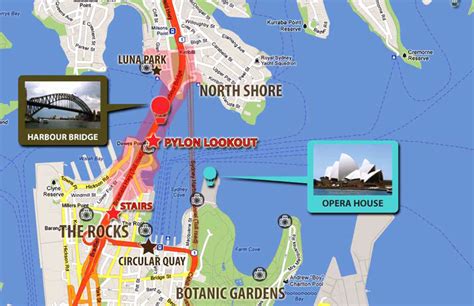 sydney harbour bridge map.